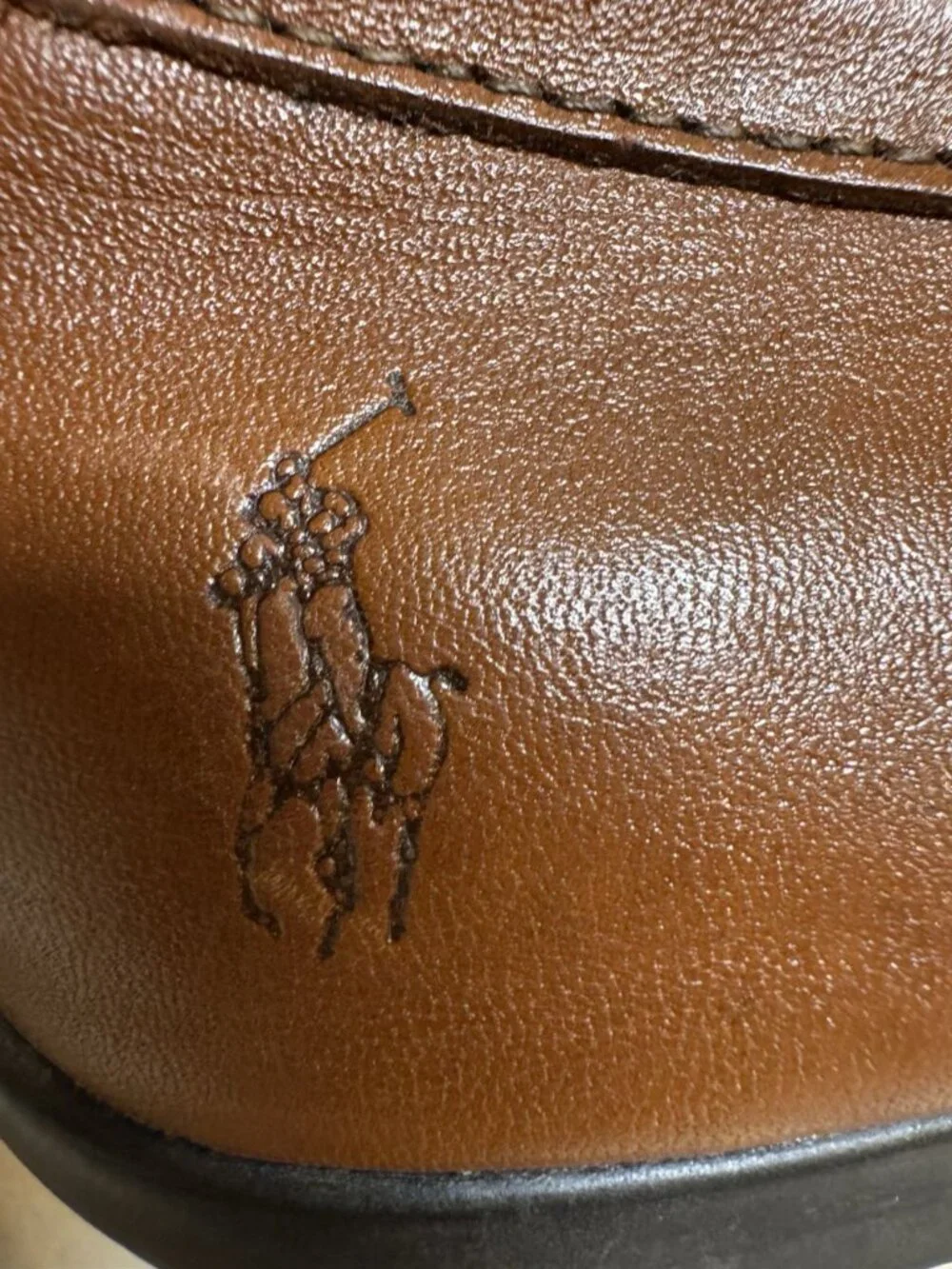 Polo Ralph Lauren Alante Brown Leather Loafers Moc Toe Men’s Size 8D